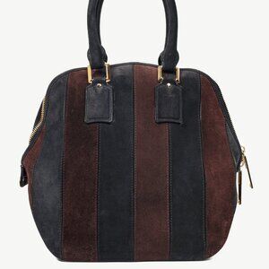 Burberry Prorsum Orchard Black Currant and Plum Suede Stripes Bag